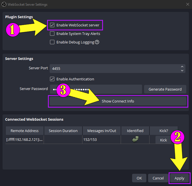 WebSocket Server Settings